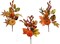 6-Pack: Assorted Pumpkin Picks with Silk Leaves & Berries by Floral Home®, Floral Home by Artificial Flowers